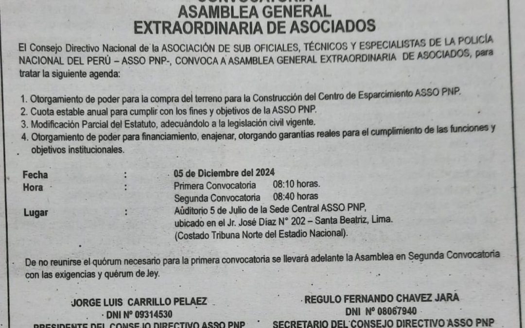 Asamblea General Extraordinaria de Asociados